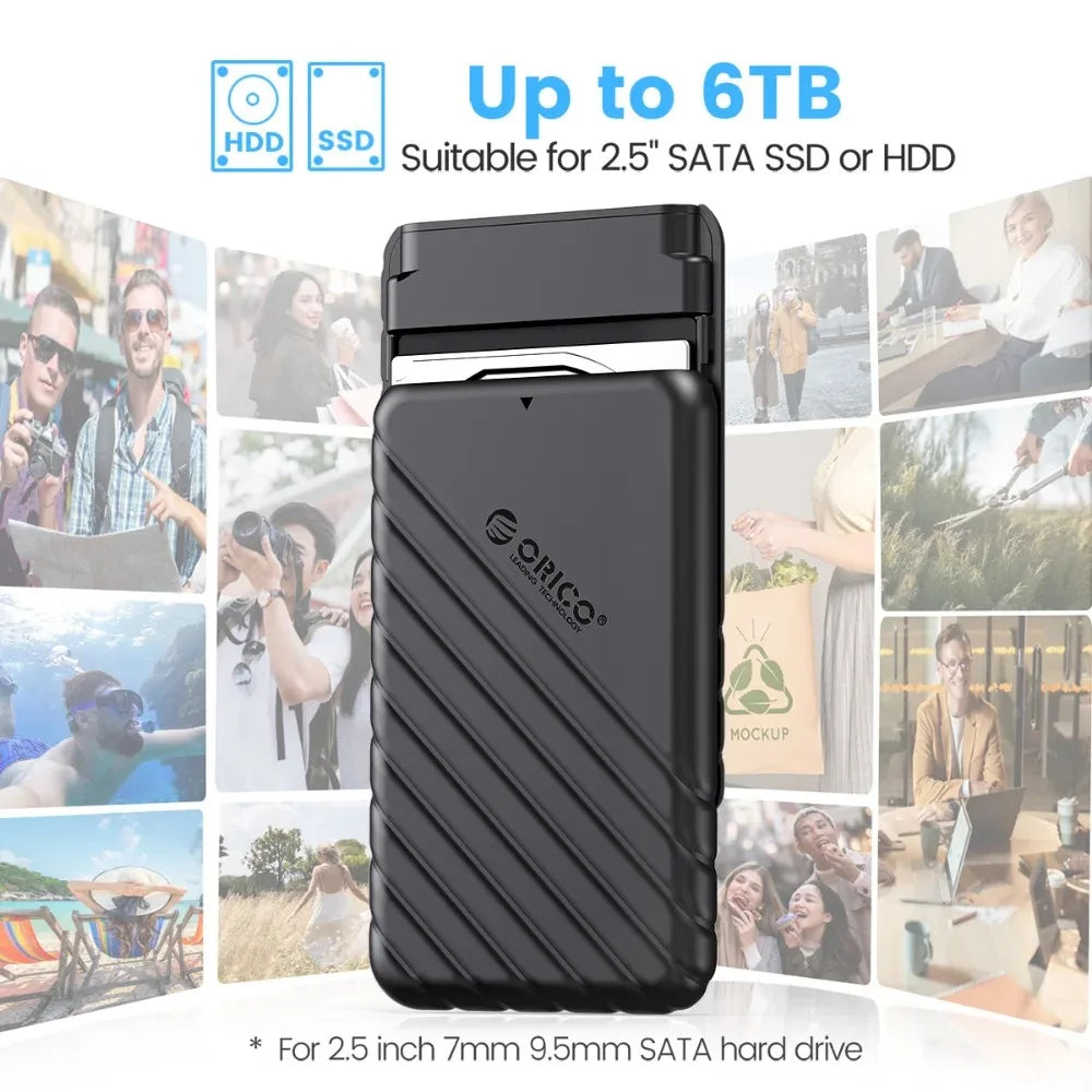 ORICO  2.5" External Storage HDD Case MicroB USB3.0 to SATA 5Gbps HDD SSD Hard Drive Enclosure Support UASP for PC Laptop