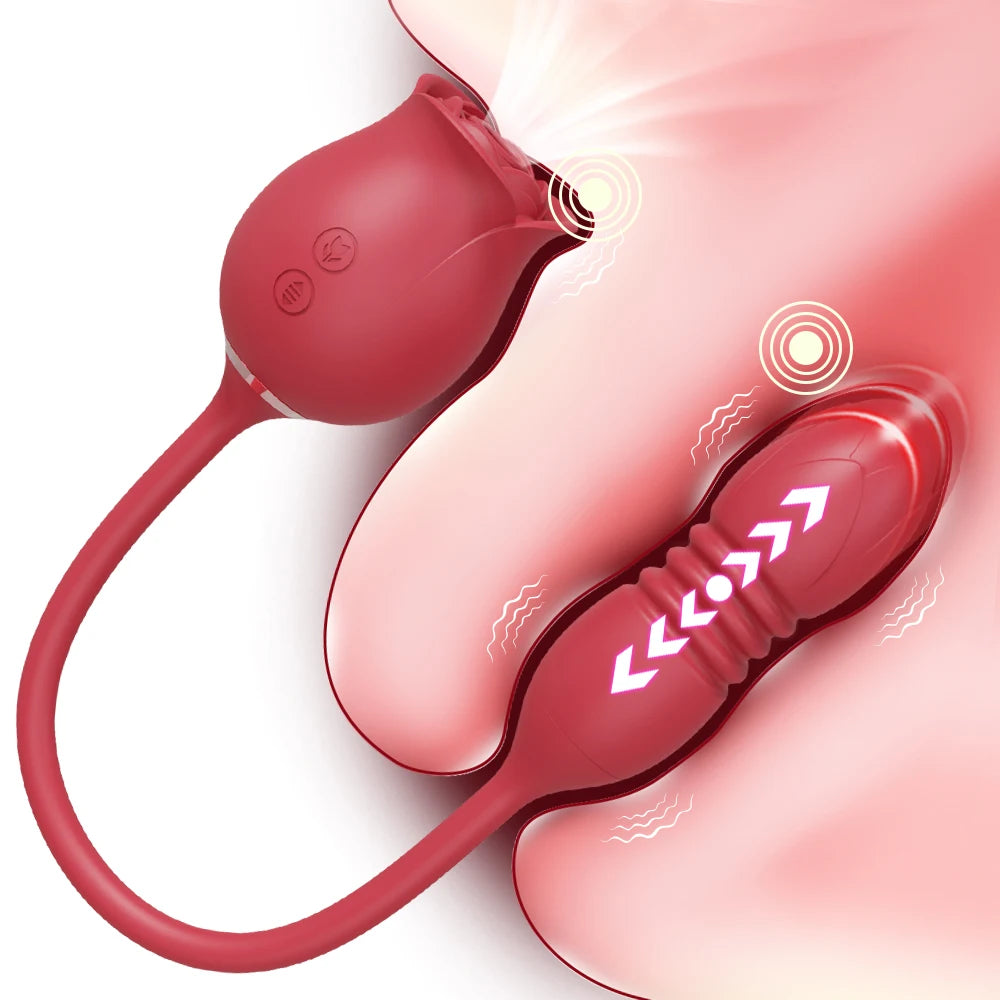 Sucking Thrusting Vibrator for Women Nipple Clit Stimulator Powerful Vibrating Egg Tongue Licking Clitoris Sucker Sexy Toy Dildo