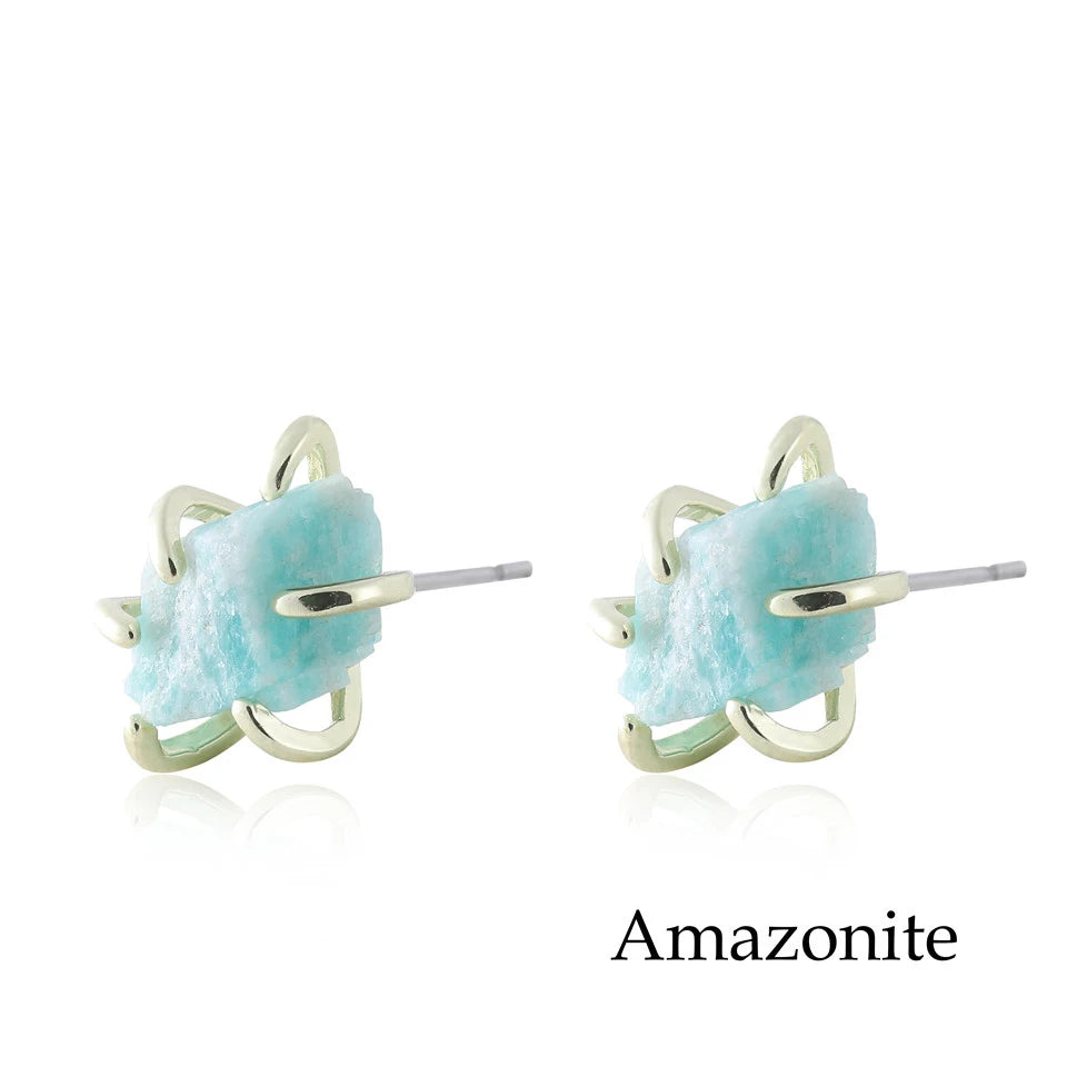 Natural Stone Stud Earrings: Earthy Elegance Handcrafted Beauty Versatile Style Perfect Accessory for Any Occasion