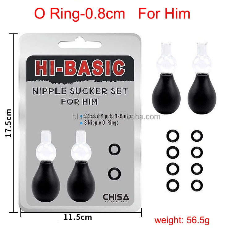 Nipple Sucker Wholesale Male Nipple Breast Pump Enlargement Vacuum Pump with 8 Rings