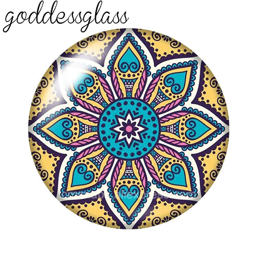 Beauty Fashion Patterns Flowers Bohemian 10pcs 12mm/18mm/20mm/25mm Round Photo glass cabochon demo flat back Making findings
