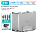 【Local Warehouse】Yottamaster 2 Bay Aluminum Alloy RAID USB3.1 10Gbps Hard Drive Enclosure 2.5" 3.5" SATA SSD/HDD External Case