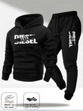 Men Fashion Print Tracksuit Hooded Sweatshirt+Sweatpants Set Autumn winter Casual Fitness Jogging Sports Two-Piece Unisex Outfit