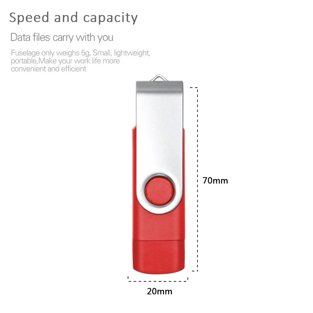 TYPE-C USB Stick Purple USB 2.0 Flash Drives 64GB OTG Key Chain Pen Drive High Speed Pendrive for Mobile Phone 32GB 16GB