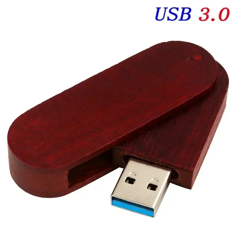 JASTER USB 3.0 Rotatable Wooden Flash Pendrive Memory Stick Pen Drive 4GB 8GB 16GB 32GB 64GB 128GB Creativo Free Custom Logo