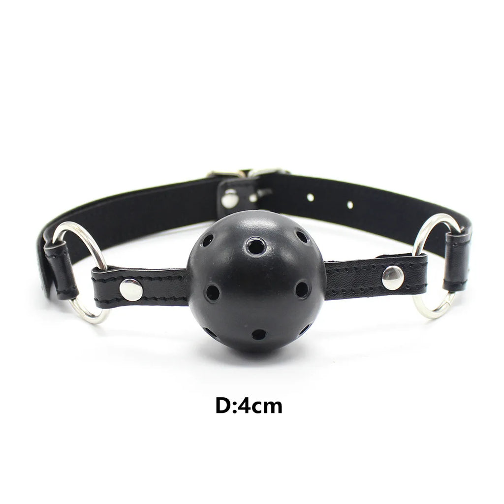 Adult Toys of Hard Ball Gag Mouth Gag 3 Breathing Holes Ball Plug for SM Game