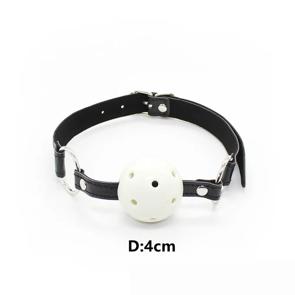 Adult Toys of Hard Ball Gag Mouth Gag 3 Breathing Holes Ball Plug for SM Game