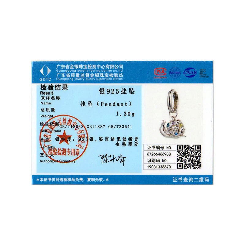 WOSTU 925 Sterling Silver Peony Pendant Frangipani Orchid Snail Charm Beauty Flower for Women Bracelet DIY Fine Jewelry Gift