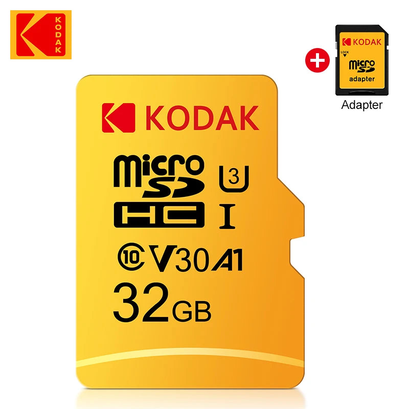 Original KODAK Memory Card 64GB 128GB 256GB U3 4K Micro SD Card 32GB SDHC UHS-I C10 A1 V30 TF Trans Flash Microsd