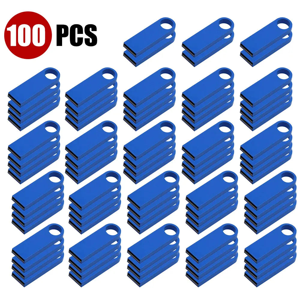 100PCS/lot Metal Pen Drive 64GB 32GB 16GB USB Flash Drive 8GB 4GB U Disk 2GB 1GB 128M 256M 512M Key Usb Stick Free Custom Logo u