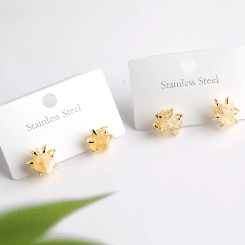 Natural Stone Stud Earrings: Earthy Elegance Handcrafted Beauty Versatile Style Perfect Accessory for Any Occasion
