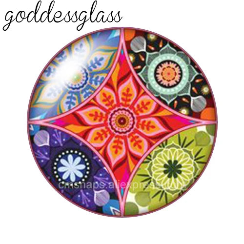 Beauty Fashion Patterns Flowers Bohemian 10pcs 12mm/18mm/20mm/25mm Round Photo glass cabochon demo flat back Making findings