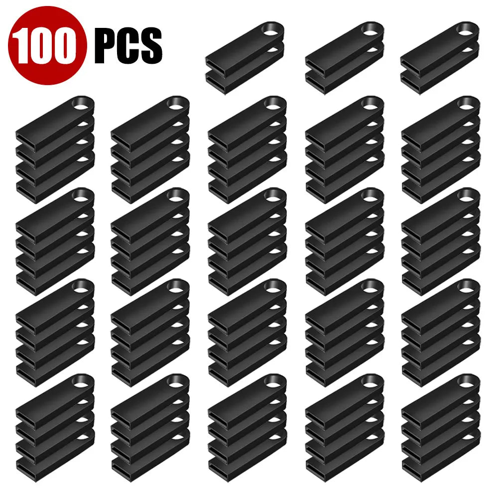 100PCS/lot Metal Pen Drive 64GB 32GB 16GB USB Flash Drive 8GB 4GB U Disk 2GB 1GB 128M 256M 512M Key Usb Stick Free Custom Logo u