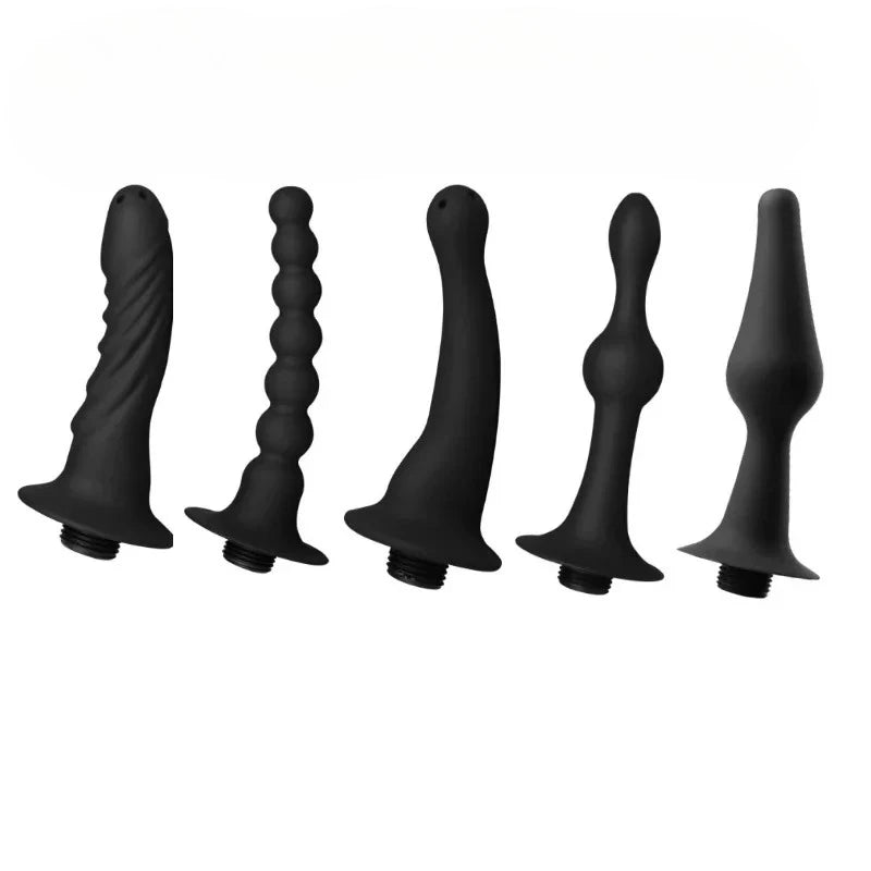 Enema Douche Cleaner BDSM Shower Head for Male Female Fetish Deep Anal Gay Soft Silicone Enemator Connectable Butt Plug