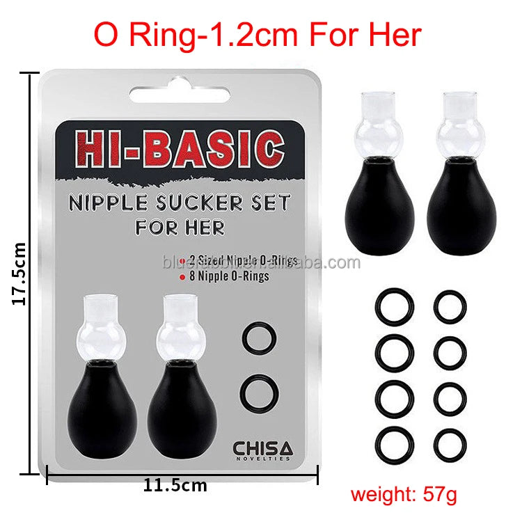 Nipple Sucker Wholesale Male Nipple Breast Pump Enlargement Vacuum Pump with 8 Rings