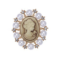 Beaut&Berry Trendy Pearl Beauty Head Brooches for Women Unisex Creativity Pins Casual Party Jewelry Accessories Gifts Decoration