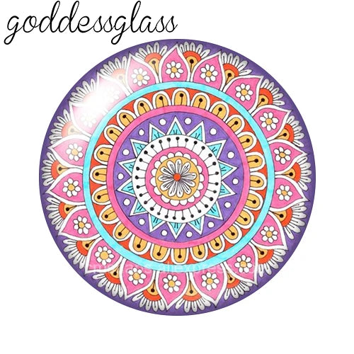 Beauty Fashion Patterns Flowers Bohemian 10pcs 12mm/18mm/20mm/25mm Round Photo glass cabochon demo flat back Making findings