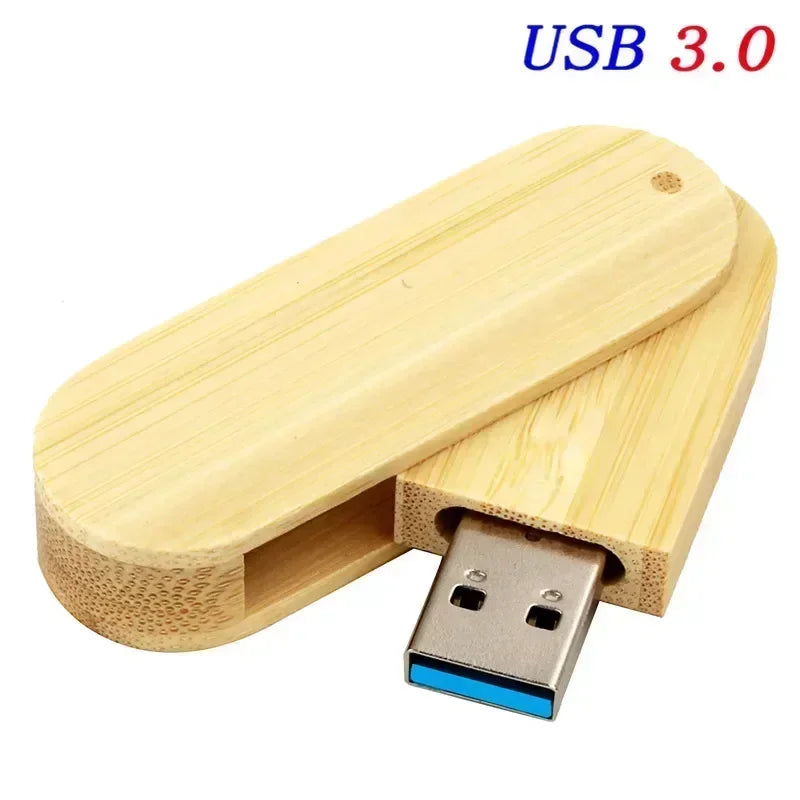 JASTER USB 3.0 Rotatable Wooden Flash Pendrive Memory Stick Pen Drive 4GB 8GB 16GB 32GB 64GB 128GB Creativo Free Custom Logo